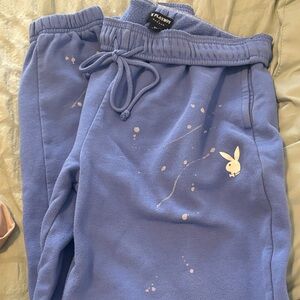 PLAYBOY  Light Blue Joggers with Bunny Logo
